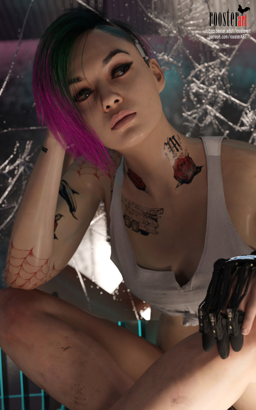 10:16 1girl 1girl 1girl 1girls 3d 3d_（艺术品）arm_tattoo浴室胸部_纹身cyberpunk cyberpunk_2077脏脏_皮肤肘女_焦点室内judy_alvarez浅肤色浅肤色浅女性light_skinlooking_away化妆medium_hair镜子mirror_reflection多彩_头发open_eyes patreon patreon_username roosterart衬衫独坐_焦点订阅明星订阅明星_用户名纹身纹身视频_游戏视频_游戏_角色白_衬衫