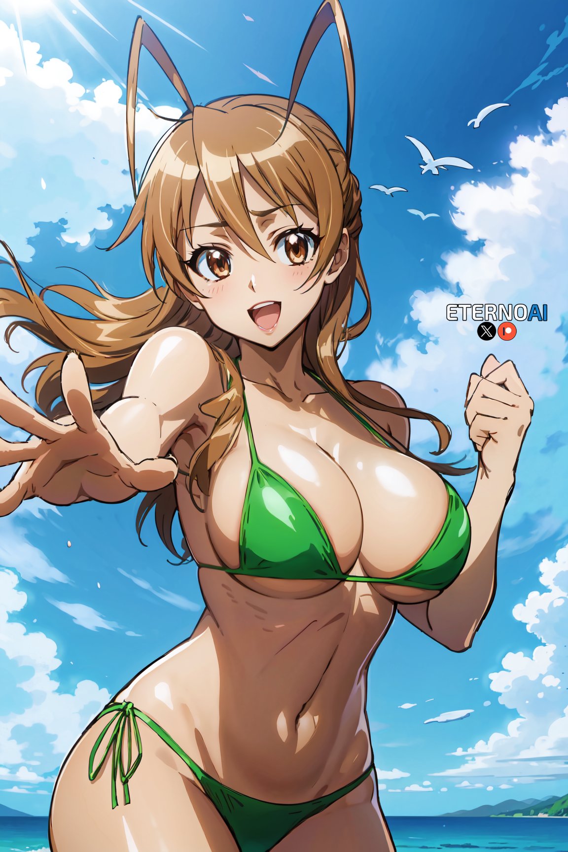 1girl 1girl 1girl ai_generate bare_arms bare_legs bare_shoulders bare_thighs beach big_breasts big_breasts bikini bikini_bottom bikini_top blush Brown_eyes Brown_hair color eternoai eye_brown Female_focus Female_only high_res highschool_of_the_dead light-skinned_female light_skin long_hairlooking_at_viewer open_mouth rei_miyamoto alone_女泳衣 泳装 tagme 厚大腿