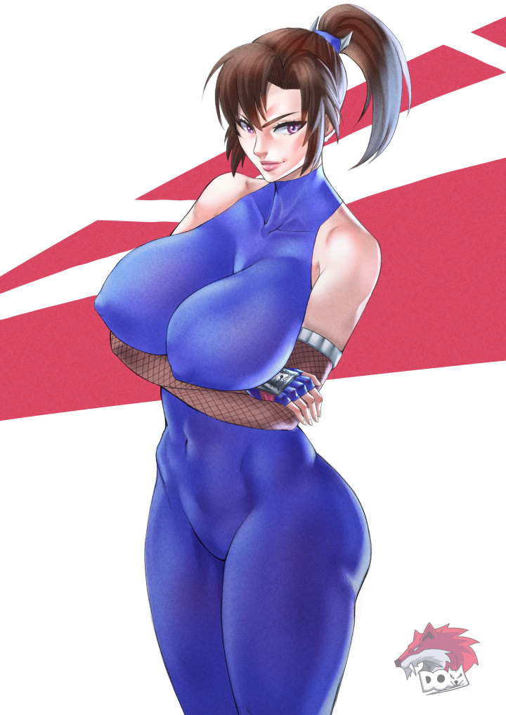 1girl 诱人的 sports_female 大胸连体衣 Brown_eyes Brown_hair dommetalix Female_abs Female_abs_visible_through_bodysuit Fingerless_gloves fit_female kunoichi 双腿马尾辫 Project_soul Soul_calibur Soul_calibur_ii Soul_calibur_iii Soul_calibur_vi taki