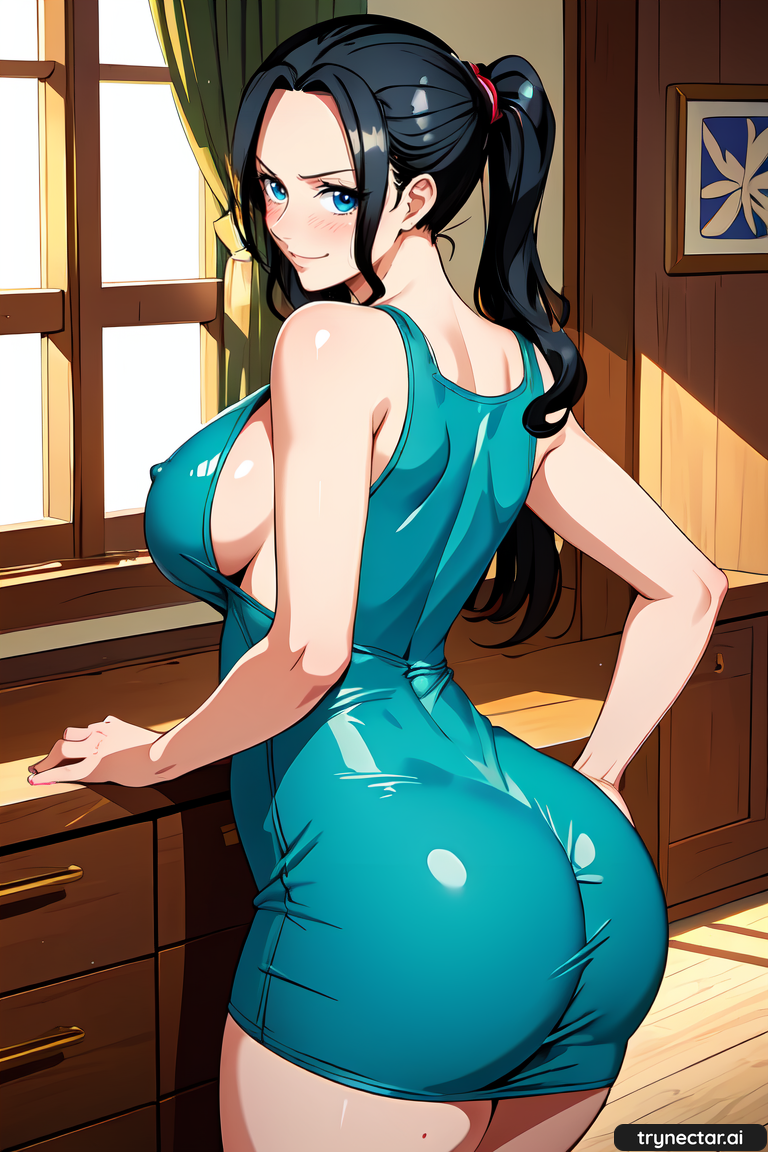 1girl ai_ generated 动漫 屁股 战利品 fat_ass from_behind hentai nico_robin one_piece