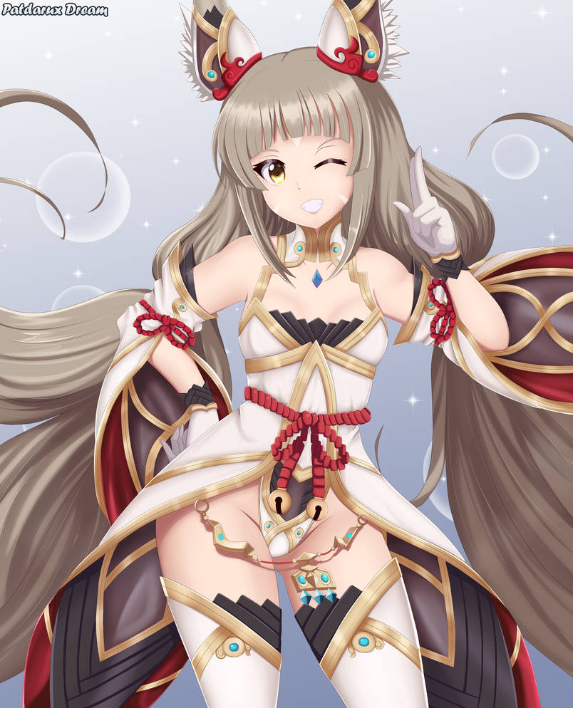 1girl 诱人的乳房 cat_ears catgirl core_crystal detached_sleeves 手套 grey_hair hand_on_hip highleg highleg_leotard 紧身衣looking_at_viewer nia nia_(blade) nia_(blade)_(xenoblade) nia_(xenoblade) nia_(xenoblade) 任天堂 patdarux 小乳房 丝袜 twin_tails 白色_紧身衣 眨眼 winking_at_viewer xenoblade _（系列）xenoblade_chronicles_2 Yellow_eyes