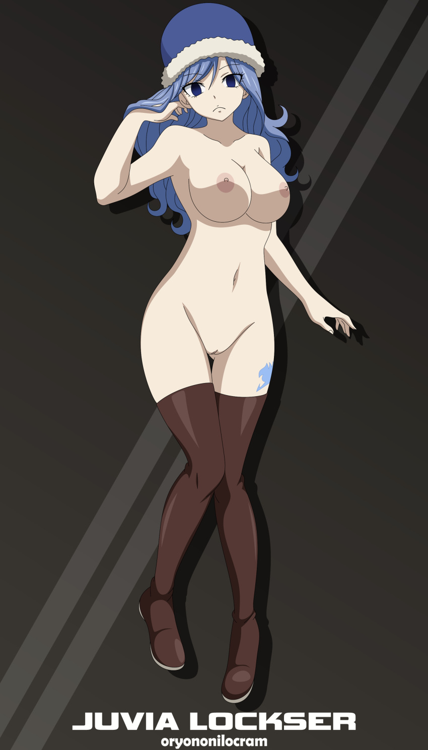 1girl 1girl 1girl 诱人 ass_visible_through_thighs big_breasts big_breasts blue_eyes blue_hair 乳房completely_nakedcompletely_nude Fairy_tail功能性_裸体帽子innie_pussy juvia_lockserlooking_at_viewermedium_hair乳头no_bra no_panties裸体裸体nude_female oryononilocram猫猫剃光_猫丝袜丝袜纹身white_skin冬天的帽子