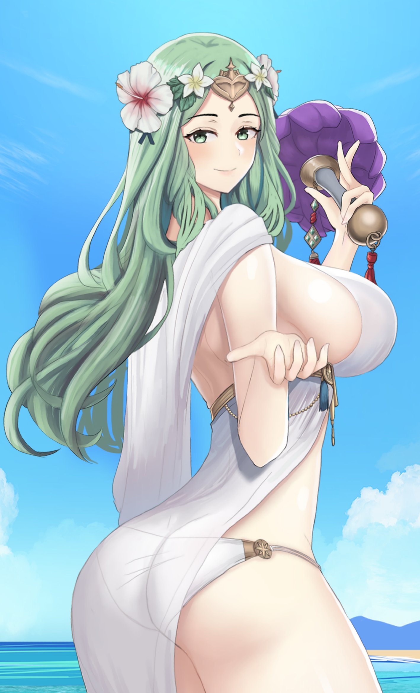 1girl 1girl 1girl 诱人的alternate_costume屁股big_breasts比基尼乳房desspiefemale_only fire_emblem fire_emblem:_ Three_houses fire_emblem_heroes big_ass任天堂官方_alternate_costume rhea_(fire_emblem) rhea_(summer)_(fire_emblem) sideboob泳衣white_bikini White_swimsuit