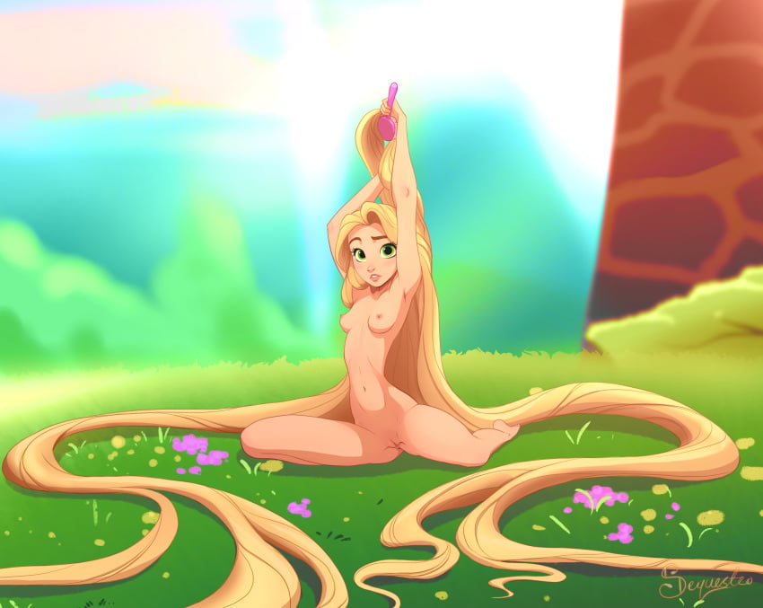 1girl 1girl 1girlabsurd_resabsurdly_long_hairarms_up barefoot_on_grass腮红乳房casual_nudity迪士尼green_eyeshigh_reslong_hairlooking_at_viewer自然肚脐乳头裸体外面parted_lips猫长发公主sequestro纠结very_long_hair