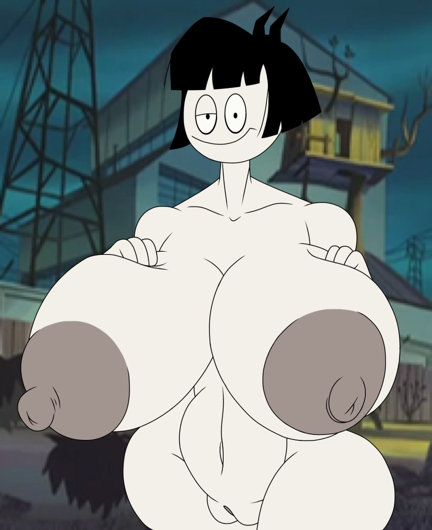 1girl Adult_swim 后院 big_breasts creep_susie goth goth_girl 乳头裸体 the_oblongs Wide_hips