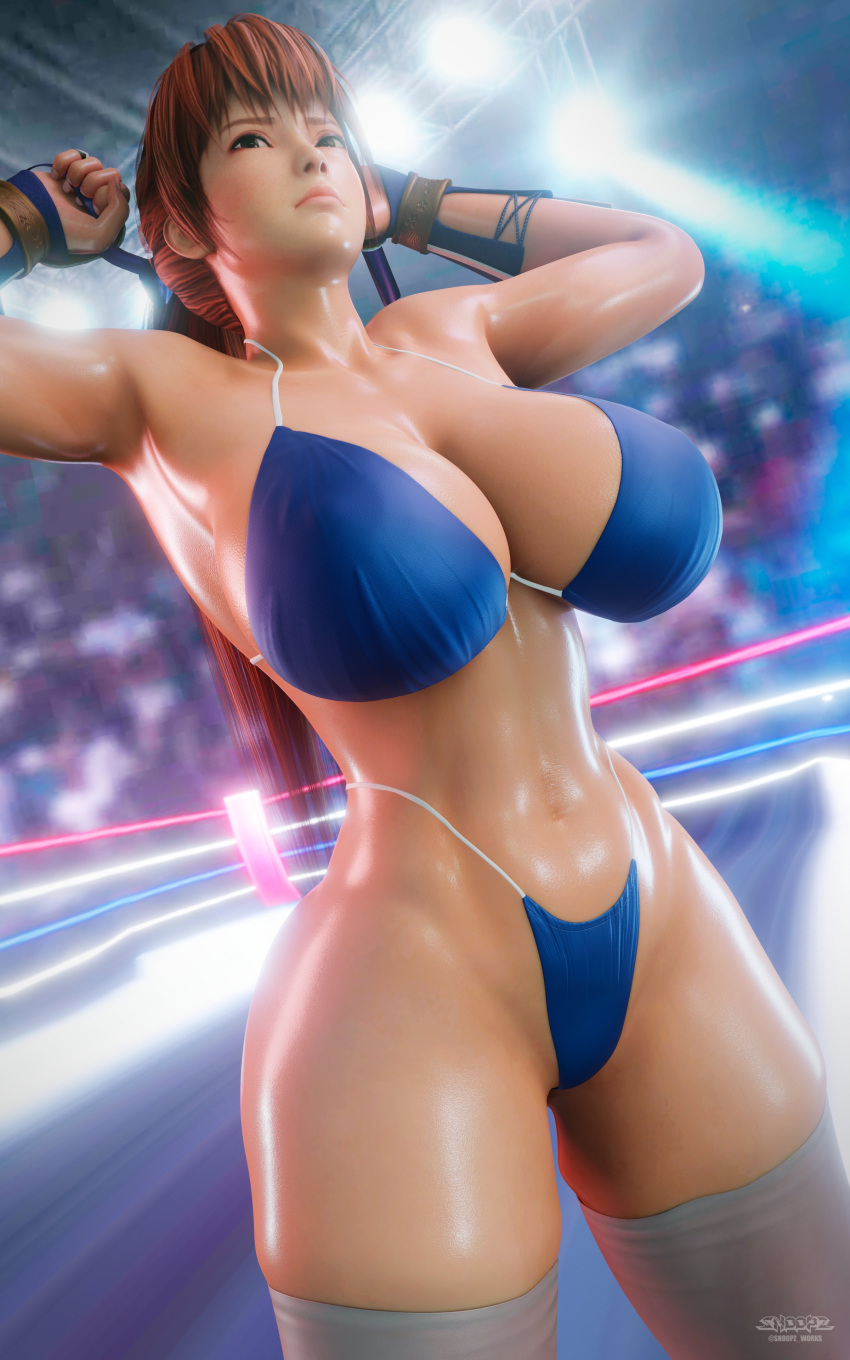 1girl 3d 3d_(艺术品) 诱人的艺术家签名 big_breasts big_hips big_thighs 比基尼 blue_bikini blue_swimsuit Blured_background Brown_eyes dead_or_alive dead_or_alive_2 dead_or_alive_3 dead_or_alive_4 dead_or_alive_5 dead_or_alive_6 dead_or_alive_xtreme dead_or_alive_xtreme _2 dead_or_alive_xtreme_3 dead_or_alive_xtreme_3_fortune dead_or_alive_xtreme_beach_volleyball dead_or_alive_xtreme_venus_vacation Female_only Fight_ring Hair_Accessory Handwear high_waisted_thong human human_only kasumi kasumi_(doa) kunoichi 裤袜 长发 中腰 内裤 red_hair 红发 silf sn oopz 独奏_女性站立 丝袜 泳衣 tecmo 四分之三_肖像 四分之三_视图 绑头发