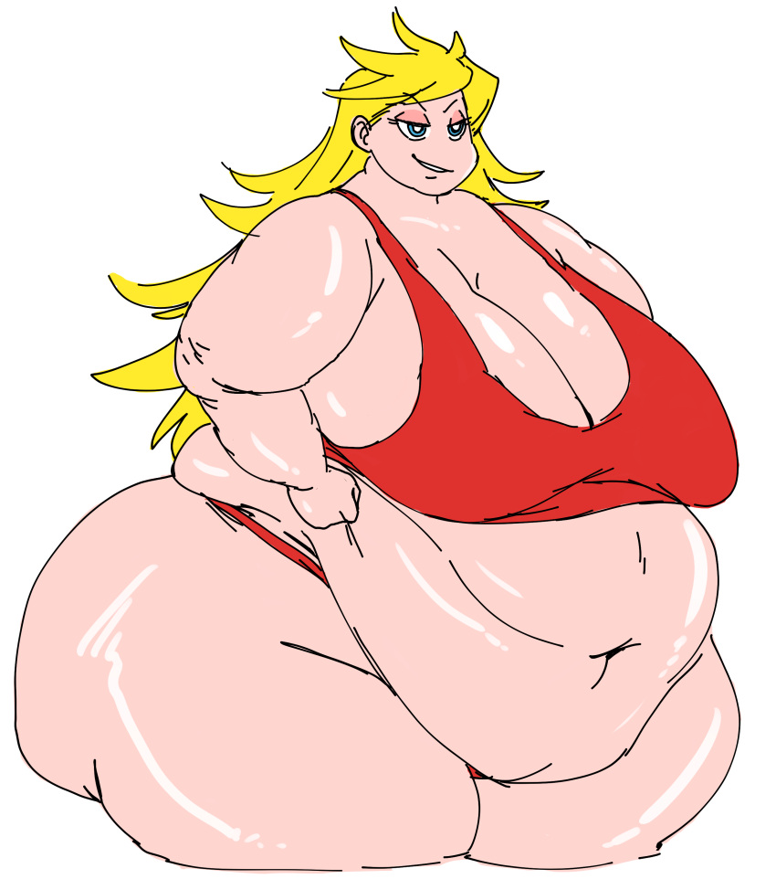 1girl big_ass big_breasts 巨大_腹部内裤_&amp;_stocking_with_garterbelt panty_anarchy 下垂_腹部下垂_乳房 ssbbw 厚大腿丁字裤 Wide_hips