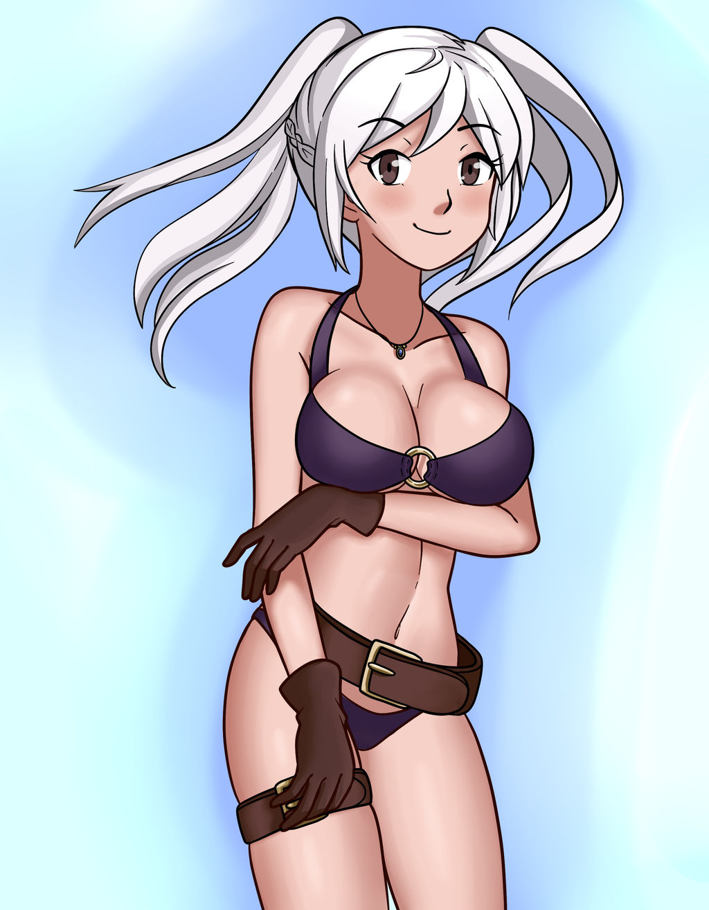 1girl 1girl 1girl 诱人的alternate_costume腰带big_breasts乳房brown_eyes乳沟female_only fire_emblem fire_emblem_wakeing fire_emblem_heroes手套kyzacreations浅肤色女性light_skinlooking_at_viewer任天堂官方alternate_costume Purple_bikini Purple_泳装robin_(female)_(summer)_(fire_emblem) robin_(fire _徽章）罗宾_（火_徽章）_（女）罗宾_ (夏)_(火_徽章)_(女)微笑独奏_女泳衣双尾白发