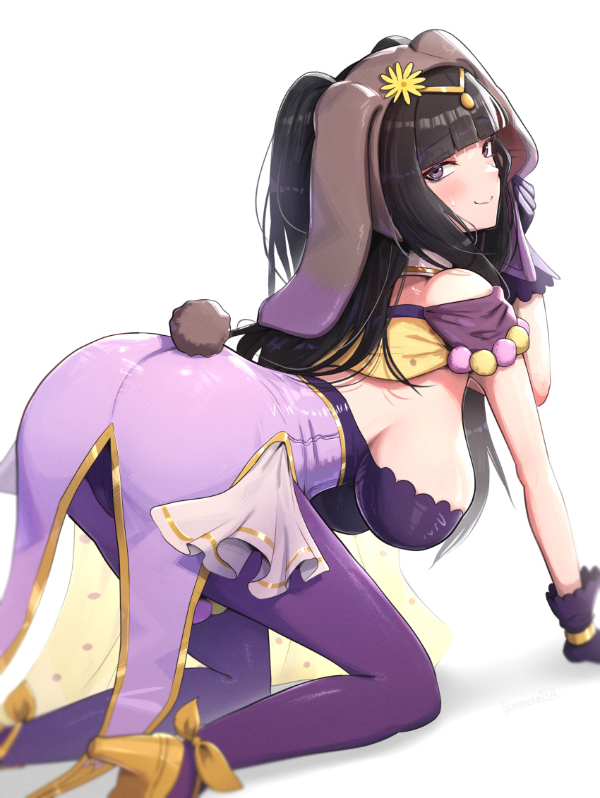 1girl 1girl 诱人的alternate_costume 屁股big_ass big_breasts black_hair bunny_ears bunny_girl bunnysuit fire_emblem fire_emblem_awakening fire_emblem_heroes gonzarez long_hair milf 任天堂ficial_alternate_costume tharja tharja_(fire_emblem) tharja_(spring)_(fire_emblem)