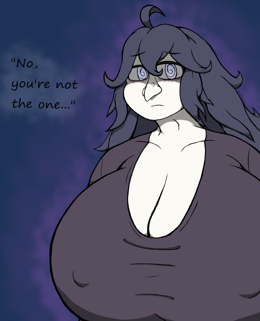 1girl 胖乎乎的乳沟 失望 直立_乳头 哥特 goth_girl hex_maniac 巨大的乳房looking_at_viewer 任天堂 nipples_visible_through_clothing 宠物小精灵 Talking_to_viewer