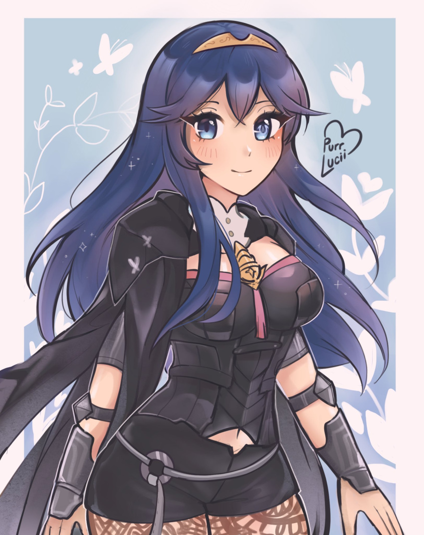 1girl 诱人的alternate_costume Artist_name blue_eyes blue_hair Brand_of_the_exalt 乳房胸针bug蝴蝶byleth_(fire_emblem)_(cosplay) byleth_(fire_emblem)_(female)_(cosplay) 乳沟 cosplay family_crest Female_only fire_emblem fire_emblem:_ Three_houses fire_emblem_wakeing 高分辨率夹克 Jacket_on_shoulders 珠宝紧身裤 long_hair Looking _at_viewer 露西娜露西娜_( fire_emblem) 中胸肚脐 任天堂 连裤袜 purrlucii 微笑臂带