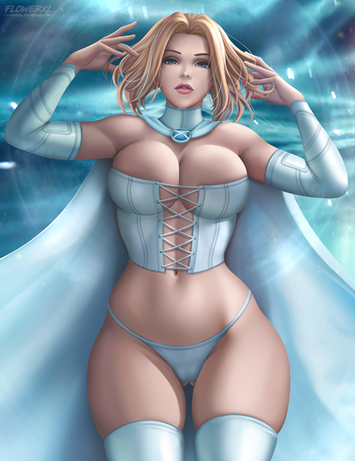 1girl 1girl 1girls arm_stockings ass_visible_through_thighs big_breasts big_breasts 胸罩 乳房 紧身胸衣 斗篷 乳沟紧身胸衣 emma_frost Female_only 花xl full_cleavage 内衣 奇迹 突变体肚脐内裤 Platinum_blonde_hair 独奏_女性 暗示性标签 厚大腿 大腿 丁字裤 内衣 白色内衣 白色女王 宽臀 X战警