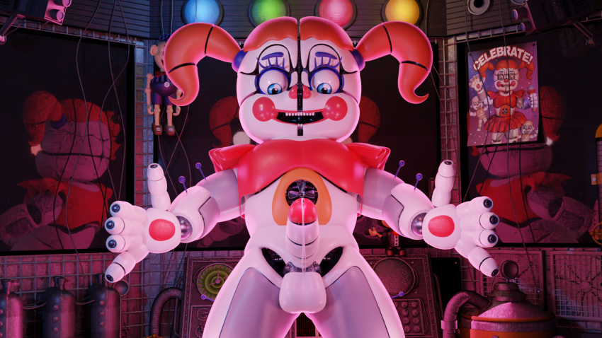 1futa 1girl 球 blue_eyes circus_baby 勃起 Five_nights_at_freddy 的 Five_nights_at_freddy&#039;s:_sister_location futa_only futanarilooking_down m0nk3y 阴茎前液机器人 robots_girl 站立