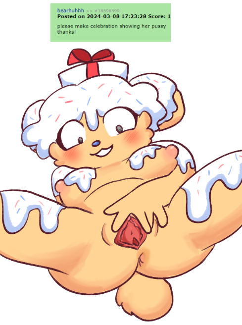 1girl 熊 bear_alpha bear_girl 脸红乳房庆祝_（熊）奶油毛茸茸_女毛茸茸_仅grossthing_（艺术家）乳头阴部请求rule_34_comment