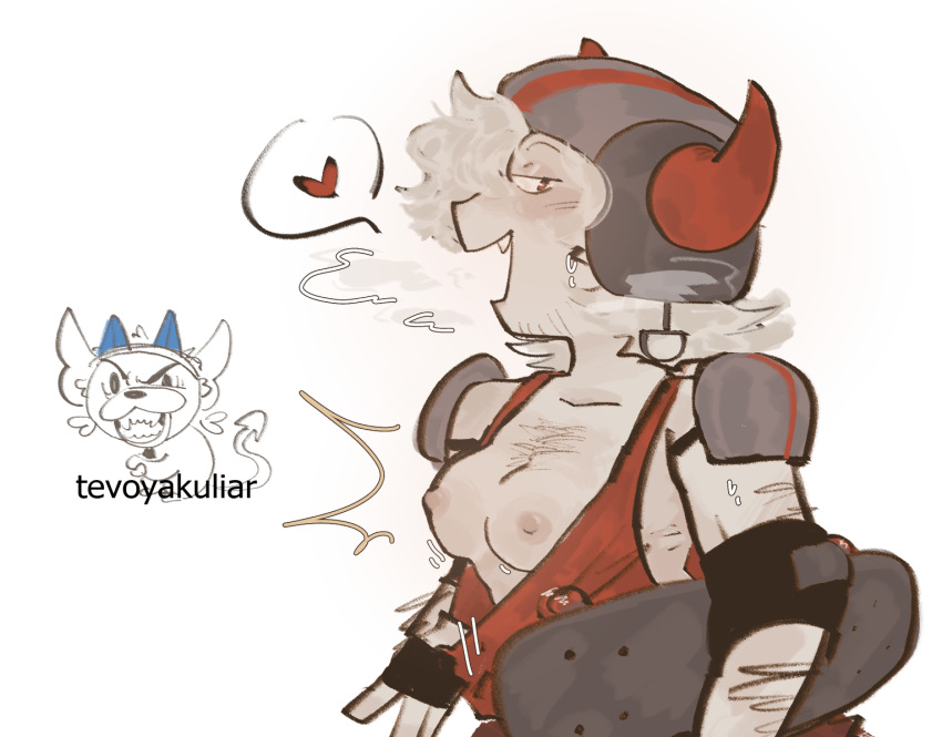 <3 1girl body_hair 乳房 chest_hair 恶魔獠牙 Female_only 闪烁 hairy_femalelooking_at_viewer phighting pisslovwr69_(artist) roblox roblox_gamerule_63 滑板skateboard_(phighting) steam steamy_breath 未经审查 白色_背景 白色_身体 白色_头发 白色_皮肤 wowzer