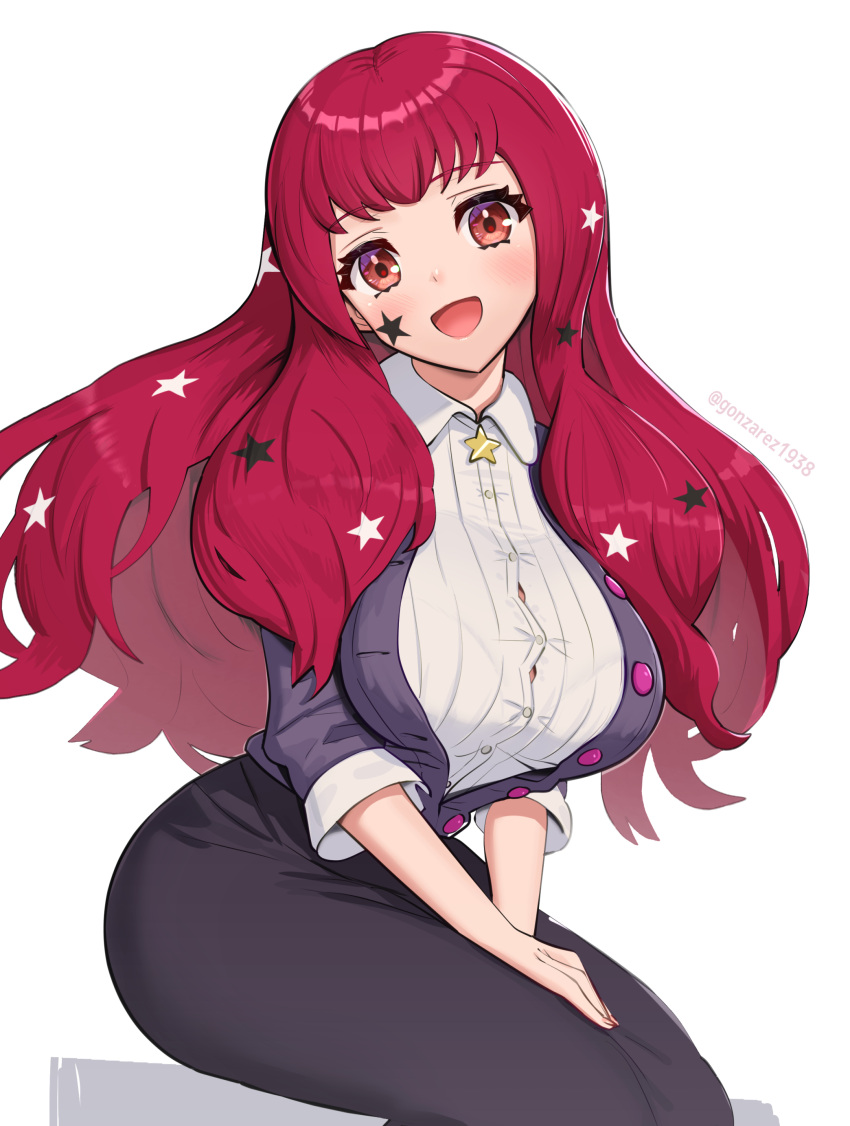 1girl 1girl 荒诞_res 诱人的替代服装 大胸 fire_emblem fire_emblem_engage gonzarez 高清晰度 任天堂 red_eyes red_hair yunaka_(fire_emblem)