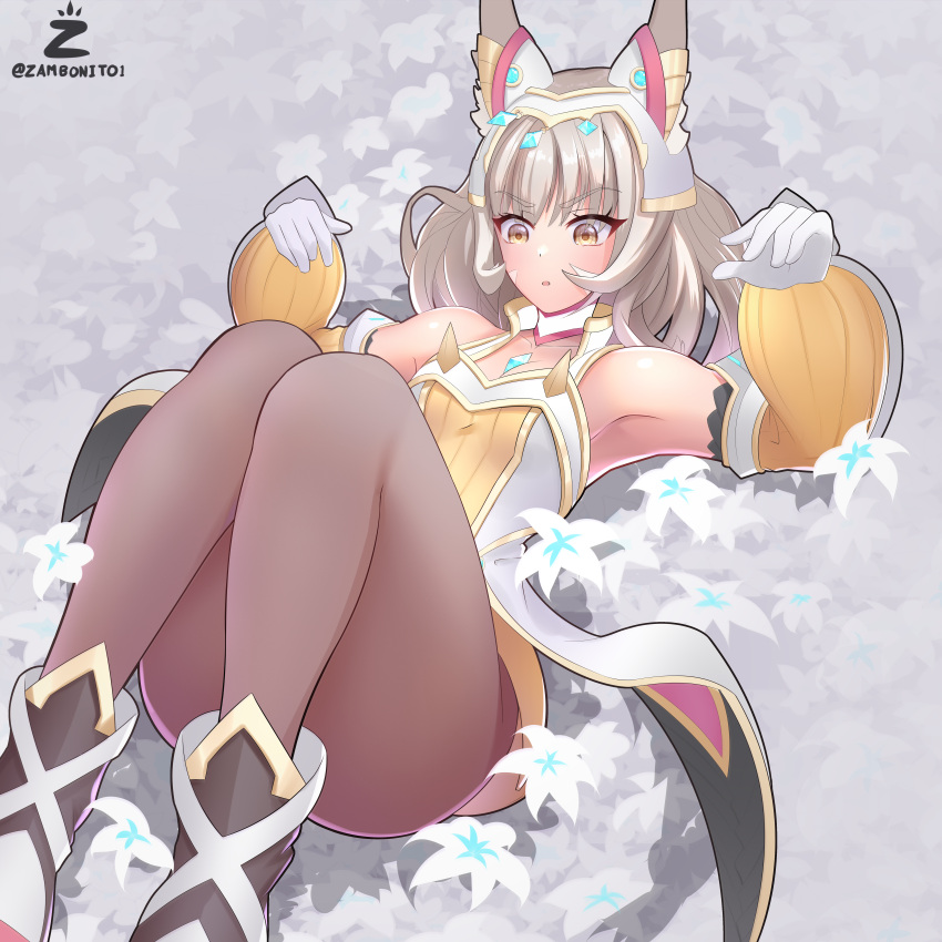 1girl 1girl 1girl 诱人 black_leggings black_legwear 猫耳朵花 花 全身穿着紧身裤 躺着 nia nia_(blade)_(xenoblade) nia_(xenoblade) 任天堂 open_mouth 厚屁股 厚大腿 宽臀 xenoblade_(系列) xenoblade_chronicles_2 Yellow_clothing Yellow_eyes zambonito