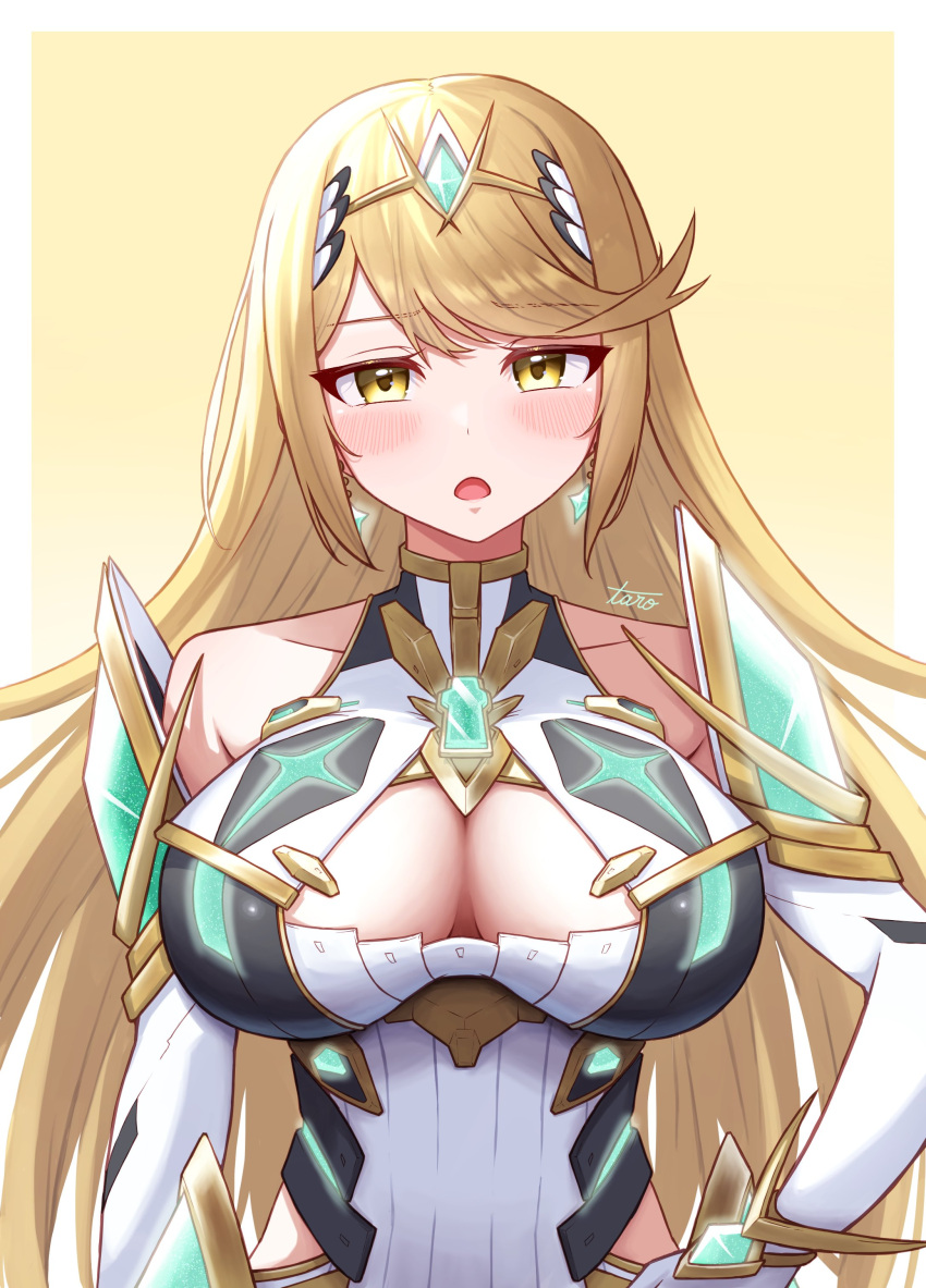 1girlabsurd_res 诱人娃娃脸 大胸 金发女郎 乳沟 高清神话_(xenoblade) 任天堂 taro_(peach_taro51) 傲娇 xenoblade_(series) xenoblade_chronicles_2 Yellow_eyes