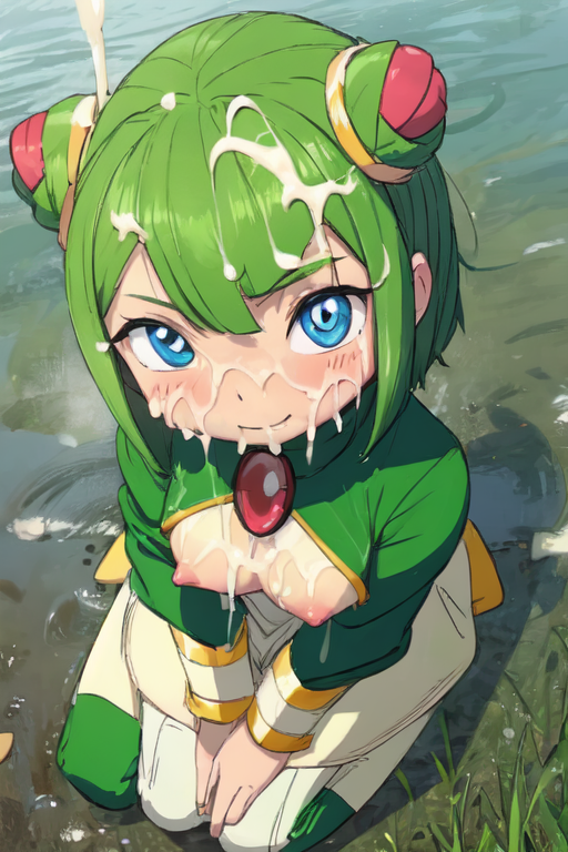 1girl ai_generate 外星人 Alien_girl Alien_Humanoid Blue_Eyes 乳房 颜射 cosmo_the_seedrian 暨 cum_on_body cum_on_breasts 面部女性 Female_focus from_above green_hair Hair_ornament 人形 跪下 Large_pupilsmedium_breasts 乳头 no_bra on_knees 苍白皮肤 plant plant_girl plant_ humanoid pov Seedrian soft_nipples 独奏 sonic_(系列) _the_hedgehog_（系列）sonic_x tms_entertainment