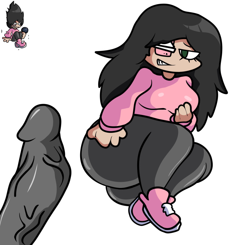 1boy 1boy1girl 1girl 匿名 屁股 big_ass black_hair black_panties 胸部 friday_night_funkin_modgrabbing_own_breast jp20414(artist) mmll mmll_v5 monday_morning_live_leakin Pink_clothes reference_image rorochan moving_own_ass White_background