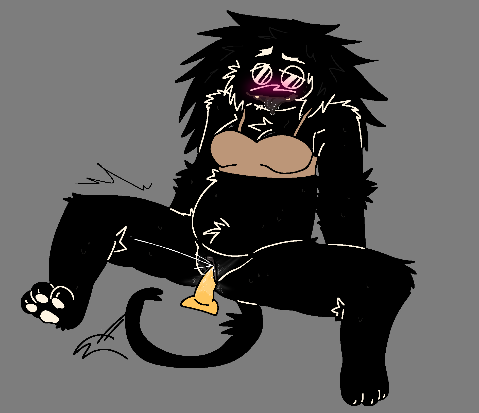 1girl 大阴蒂 bive_(regretevator) 脸红胸罩乳房胖乎乎的女性爪假阳具流口水幻想脚爪毛茸茸的长头发爪脚爪垫爪子蓬松阴部阴部射精悔恨游戏罗布洛克斯唾液性玩具狗屎1源请求喷出出汗的尾巴舌头_肚子摇尾巴湿