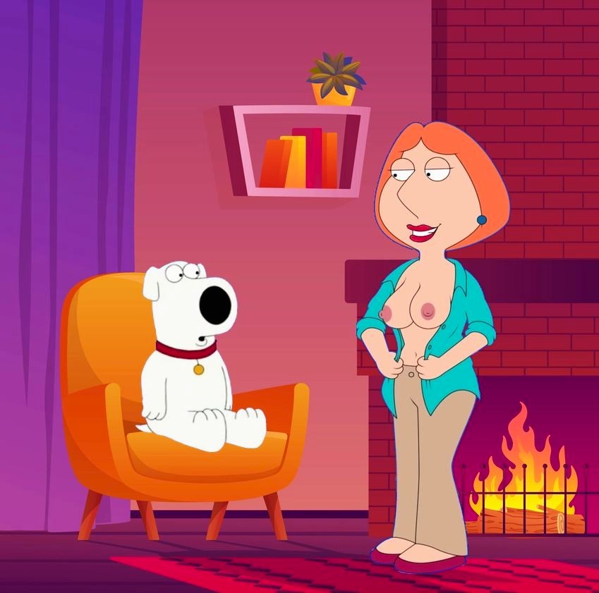 母狗乳房 brian_griffin 直立乳头 family_guy lois_griffin 无胸罩 诱人脱衣服