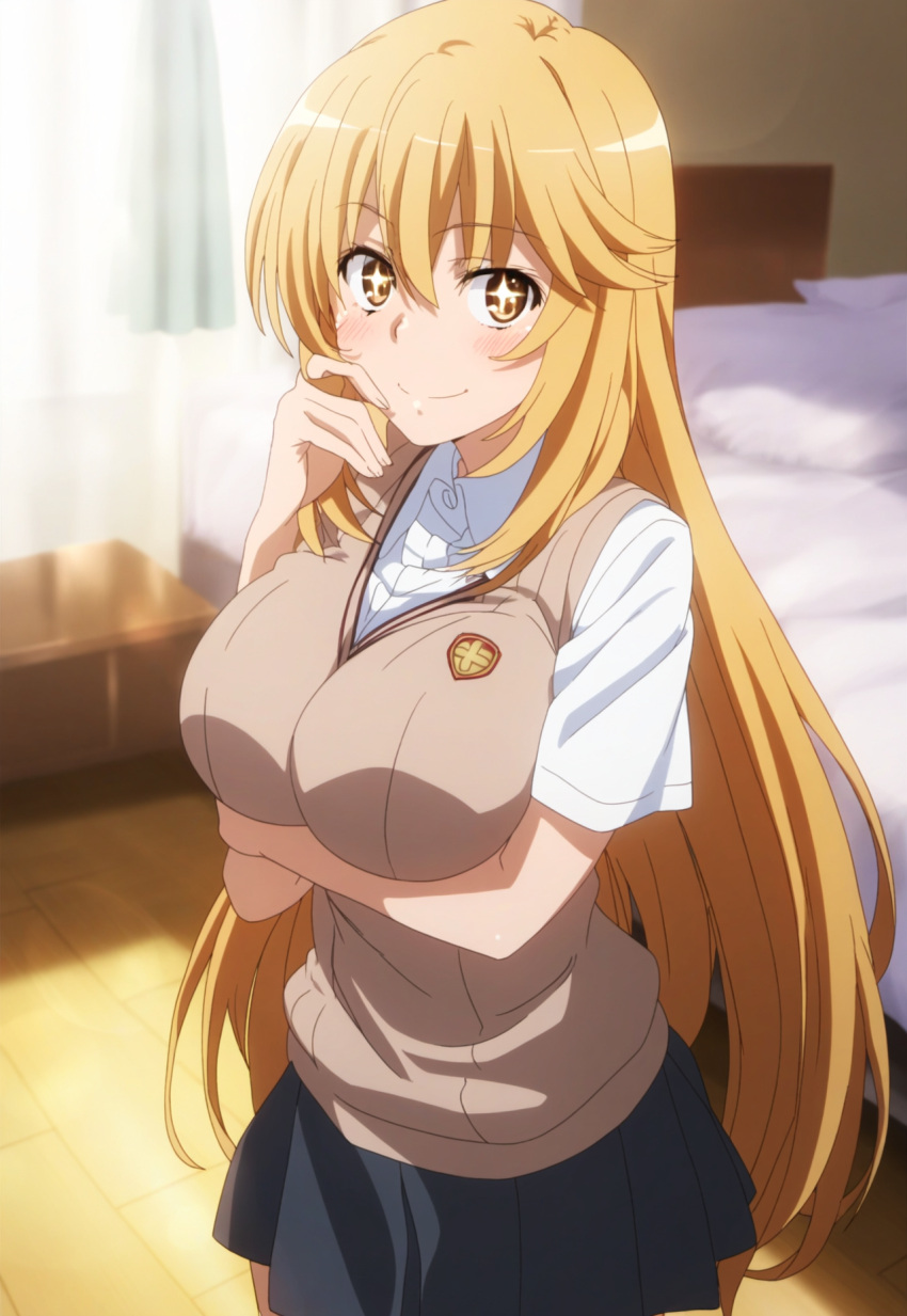 1girl ai_generated 大胸 金发 乳房 棕眼 female_focus female_only 高分辨率 长发 patreon patreon_paid patreon_reward solo_female stable_diffusion 青少年