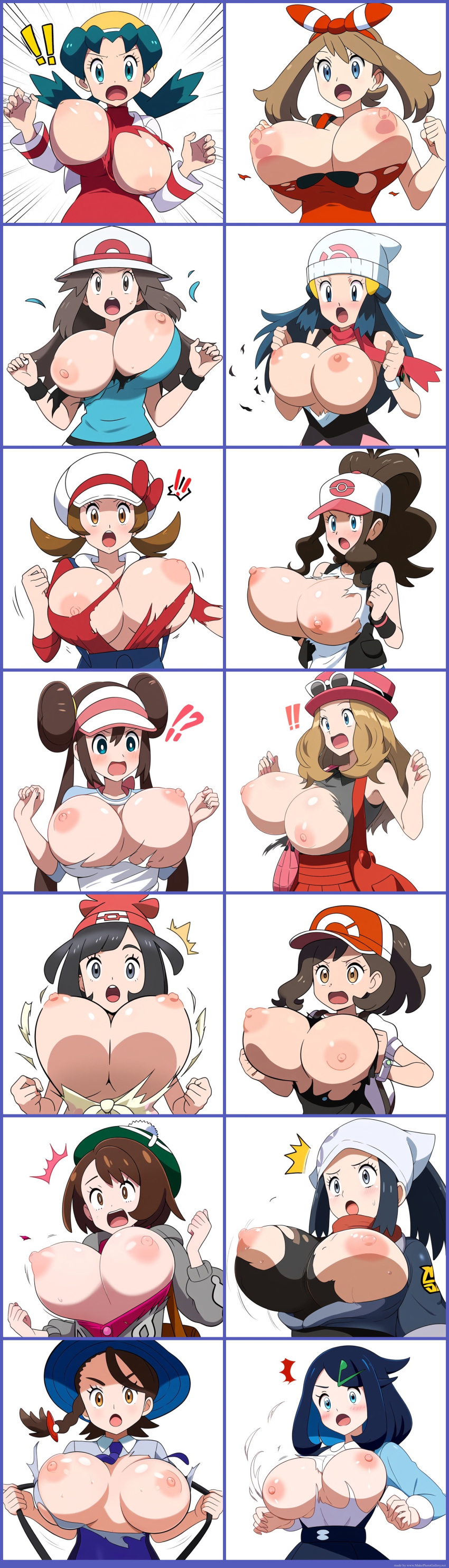 ai_generated akari_(口袋妖怪) alternative_breast_size big_breasts black_hair blonde_hair blue_hair bouncing_breasts breast_expansion breasts brown_hair bursting_breasts dawn_(口袋妖怪) elaine_(口袋妖怪) gloria_(口袋妖怪) hilda_(口袋妖怪) huge_breasts juliana_(口袋妖怪) kris_(口袋妖怪) leaf_(口袋妖怪) liko_(口袋妖怪) lyra_(口袋妖怪) may_(口袋妖怪) may_(pokemon_oras) 乳头 口袋妖怪 pokemon_bw pokemon_bw2 pokemon_dppt pokemon_frlg pokemon_gsc pokemon_hgss pokemon_horizo​​ns pokemon_legends:_arceus pokemon_lgpe pokemon_oras pokemon_sm pokemon_ss pokemon_sv pokemon_xy 撕破的衣服 rosa_(pokemon) selene_(pokemon) serena_(pokemon) 震惊 惊讶 撕破的衣服 白色背景