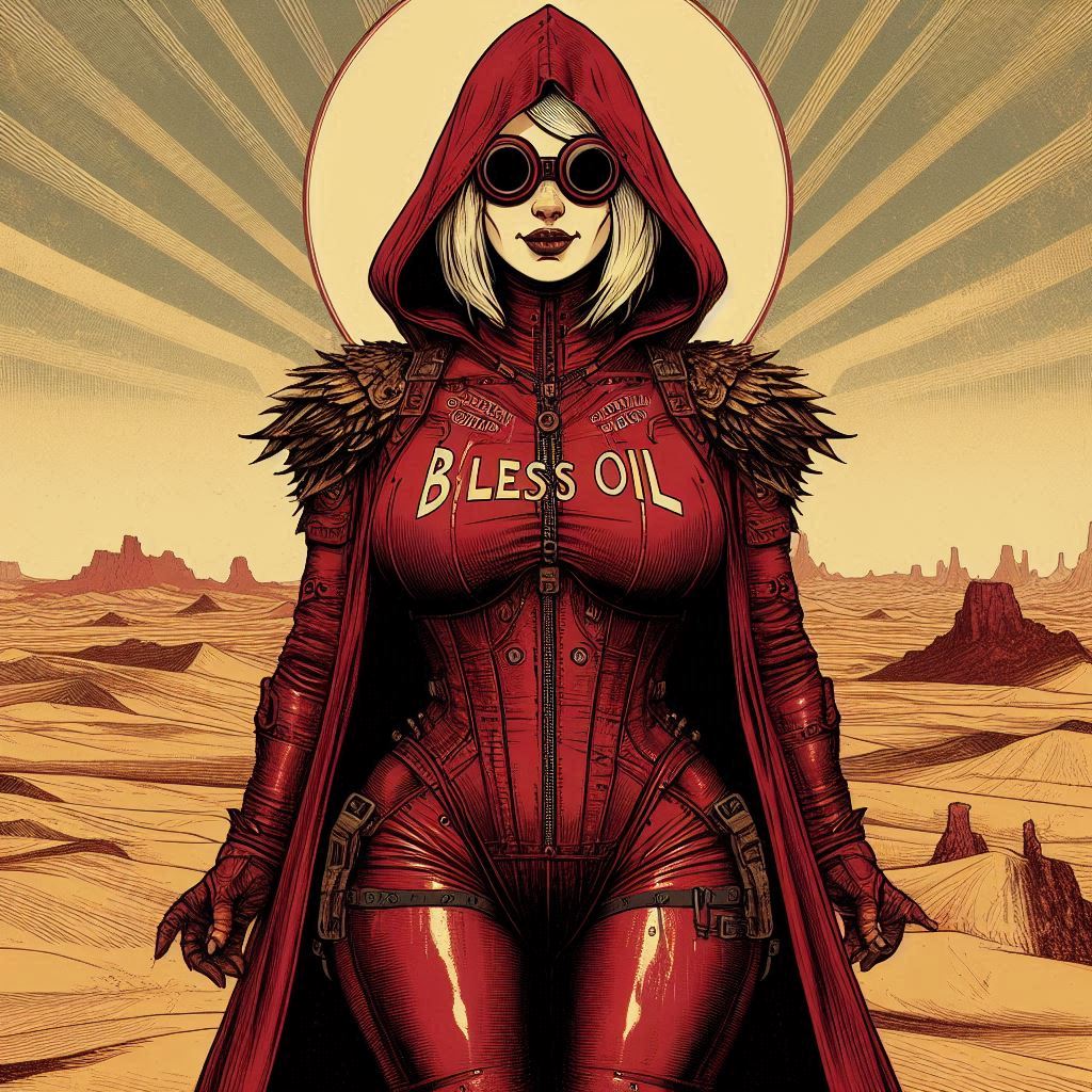 ai_generated 大胸 大臀部 护目镜 臀部 兜帽 皮衣 口红 红色衣服 红色口红 短发