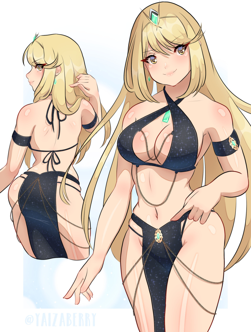 1girl 1girl 1girl 诱人的屁股 大乳房 核心水晶 女性专用内衣 mythra nintendo 骨盆窗帘 xenoblade_(series) xenoblade_chronicles_2 yaizaberry yomorio_lingerie