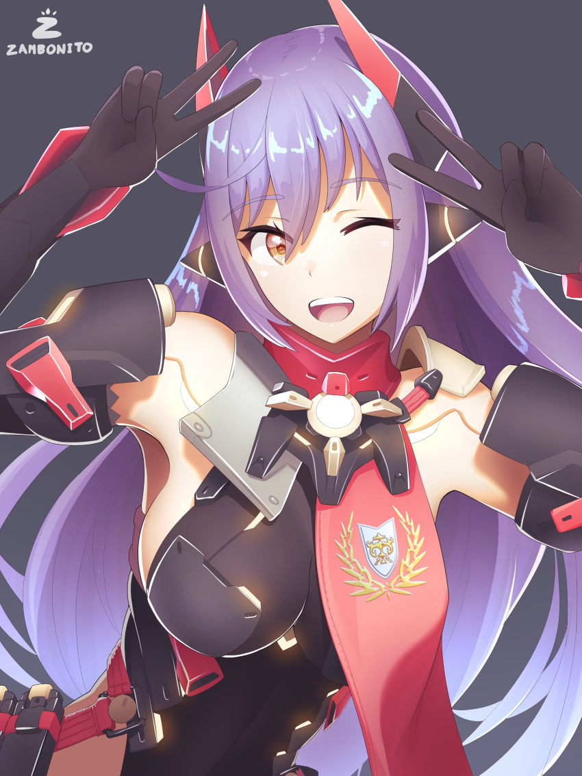 1girl 1girl absurd_res 诱人的琥珀色眼睛 大胸 高分辨率 一眼闭合 poppi_(xenoblade) poppi_qtpi_(xenoblade) 紫色头发 robot_girl 围巾 xenoblade_(系列) xenoblade_chronicles_2 zambonito