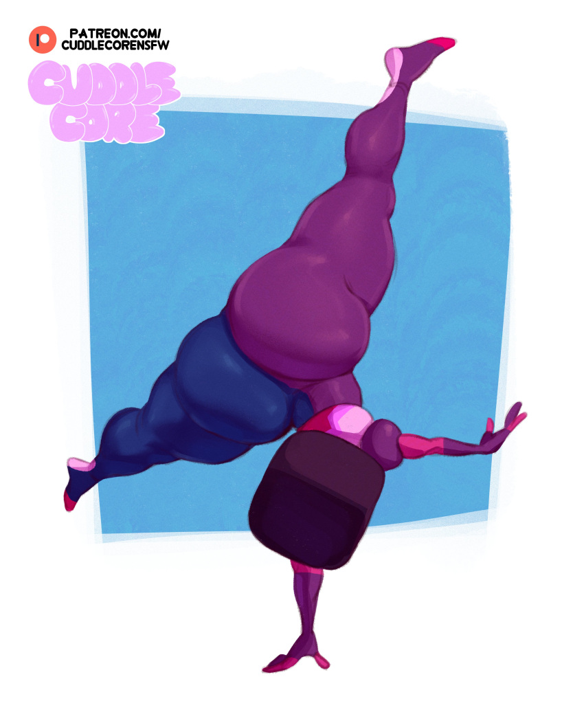 1girl 1girl 1girls 屁股 大屁股 乳房 cuddlecore dat_ass 融合 garnet_(steven_universe) gem_(species) gem_fusion 头发 倒立 多彩身体姿势 solo_female solo_focus 旋转踢 劈叉 方头 steven_universe 塔格梅 厚屁股 粗大腿 紧身衣服 从后面观看 丰满 丰满女性