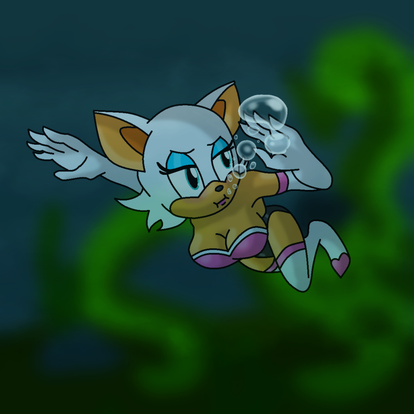 1girl 气泡 替代版本可用 拟人化 蝙蝠靴 乳房 气泡 乳沟 醉酒克劳利 女性 自由潜水 毛茸茸的手套 屏住呼吸 海洋 连体泳衣 蝙蝠侠 海 世嘉独奏 索尼克（系列） 索尼克刺猬（系列） 游泳 泳衣 大腿高筒靴 水下 水