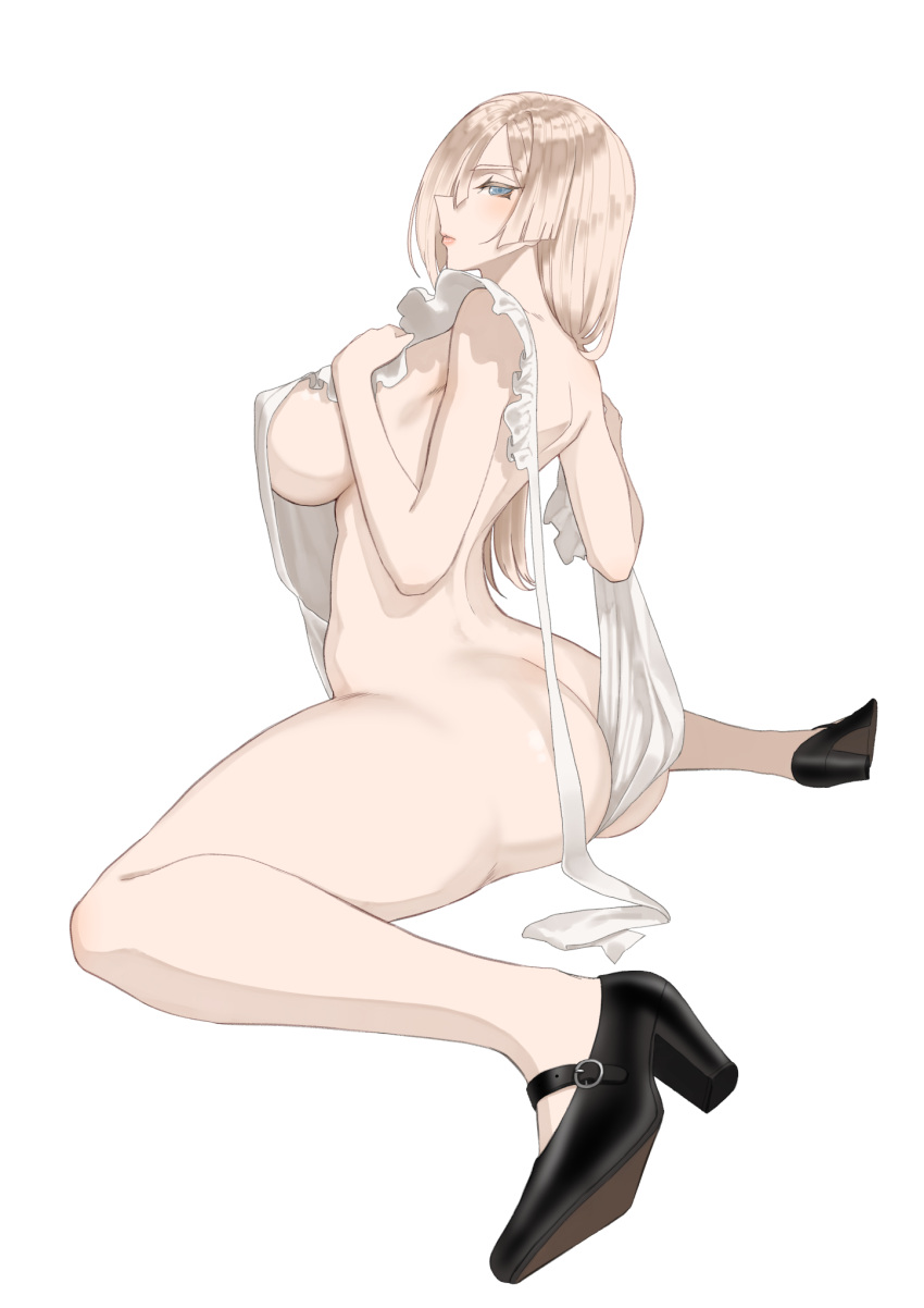 1girl 大乳房 bubble_butt 乳沟 欲火中烧 邀请观看者 女仆 女仆 制服姿势 张开双腿 丝袜挑逗粗大腿 血栓脱衣