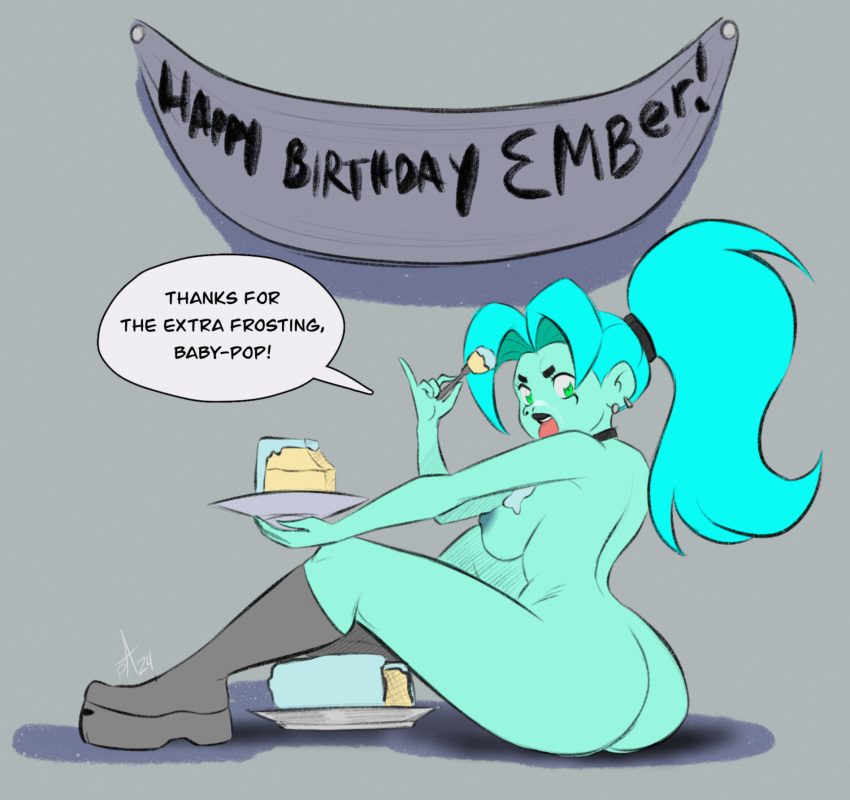 屁股 横幅 靴子 乳房 蛋糕 cake_slice choker Commission Commissioner_upload cum_on_face danny_phantom 耳环 ember_mclain 磨砂霜 breasts 鬼 Ghost_girl green_eyeslooking_at_viewerlooking_back 裸体马尾辫 恶作剧恶作剧_（艺术家） 演讲_泡泡舌头舌头_out