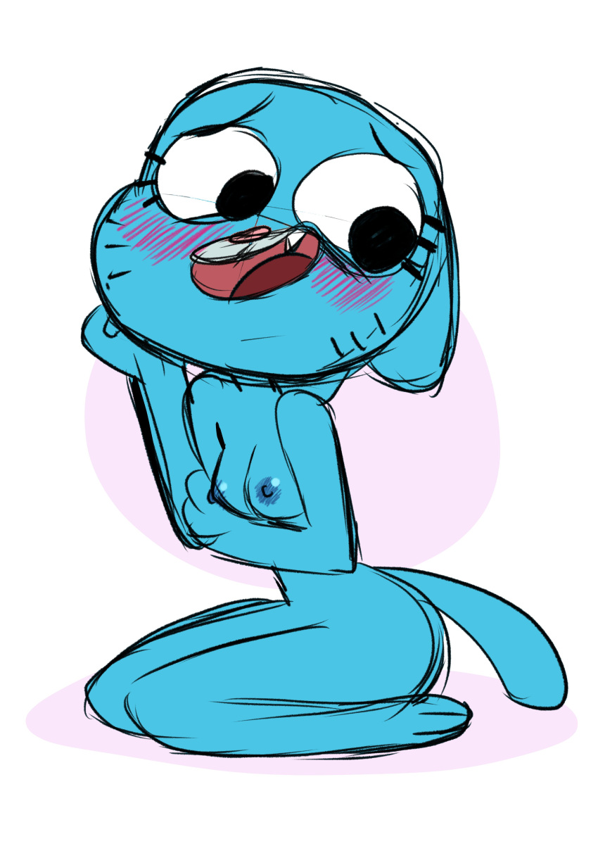 1girl absurd_res 人类乳晕 大乳房 black_eyes blue_body blue_fur blue_hair blue_skin 腮红 腮红 blush_lines 脸红 blushing_at_viewer blushing_female blushing_profusely 乳房 Complete_nude Coolinker 睫毛 Female_focus Female_only Female_pubic_hair Female_solo 人形 inker_comics inkershike 肚脐 nicole_watterson 乳头裸体坐小乳房独女 the_amazing_world_of_gumball